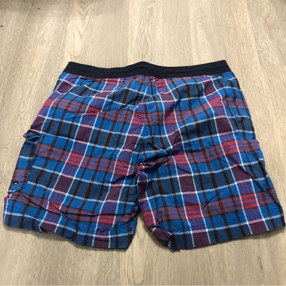 Tommy Hilfiger Blue Red Plaid Men's Bathing Suit Large - Picture 4 of 6